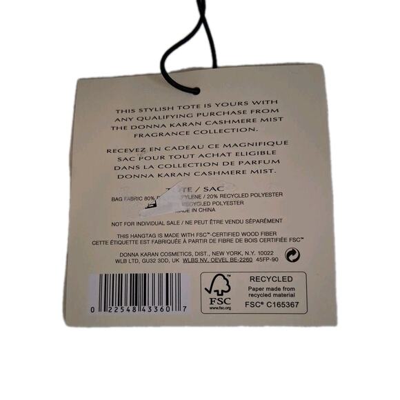 Donna Karan Cashmere Mist hand bag made of Raffia, Canvas & bamboo handle NWT - Picture 8 of 9